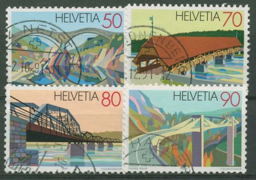 Schweiz 1991 Bauwerke Brücken 1450/53 gestempelt