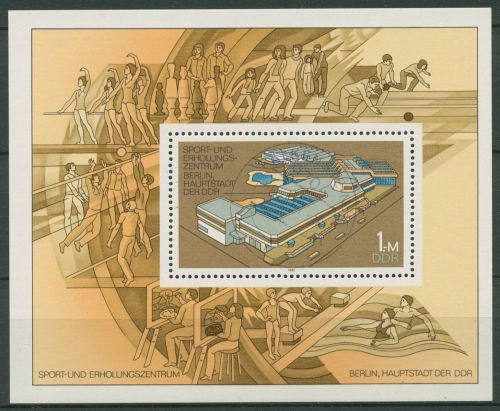 DDR 1981 SEZ Sport-u.Erholungszentrum Berlin Block 64 mit TOP-Stempel (C99025)