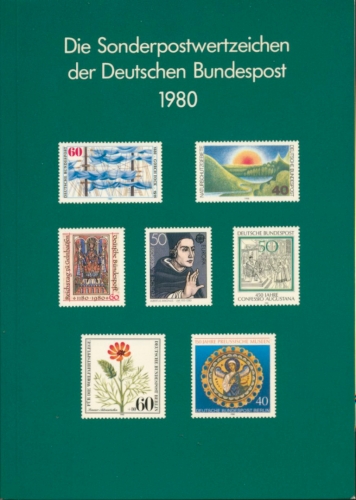 Bund Jahrbuch 1980 mit allen Marken postfrisch und Schwarzdruck (XL9570)