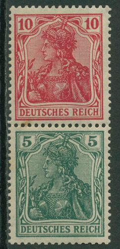 Deutsches Reich Zusammendrucke 1919 Germania S 5 aa mit Falz