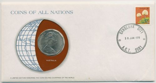 Australien 1978 Weltkugel Numisbrief 50 Cent (N422)
