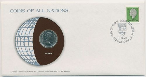 Kanada 1979 Weltkugel Numisbrief 25 Cent (N453)