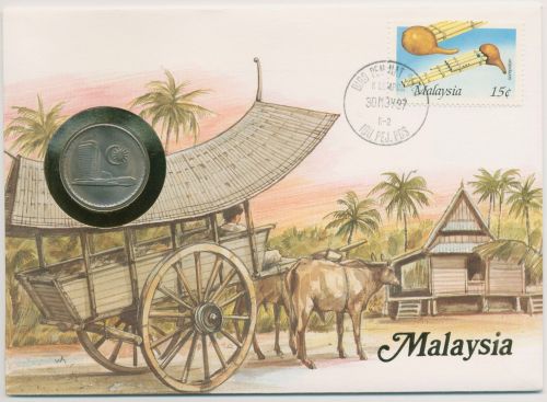 Malaysia 1987 Ochsengespann Numisbrief 50 Sen (N516)