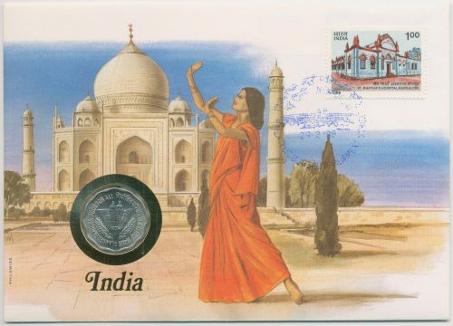 Indien 1988 Moschee Tänzerin Numisbrief 10 Paise (N531)