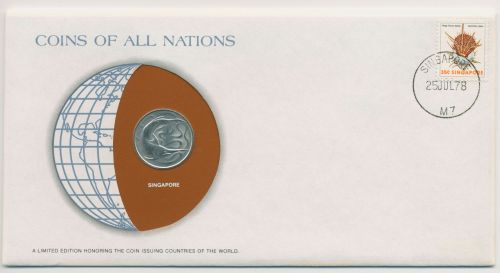 Singapur 1978 Weltkugel Numisbrief 20 Cent (N536)