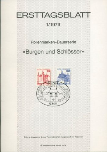 Bund Jahrgang 1979 Ersttagsblätter ETB komplett (XL9779)