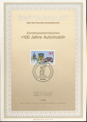 Bund Jahrgang 1986 Ersttagsblätter ETB komplett (XL9686)