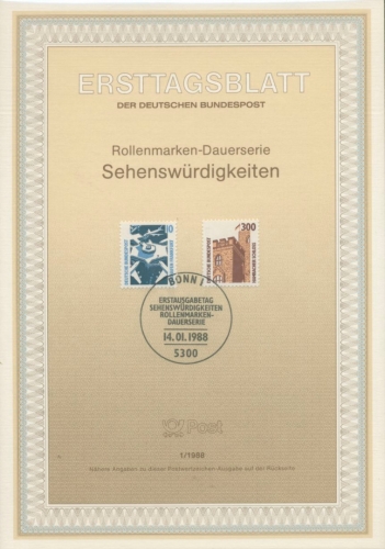 Bund Jahrgang 1988 Ersttagsblätter ETB komplett (XL9688)