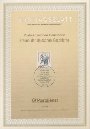Bund Jahrgang 1992 Ersttagsblätter ETB komplett (XL9692)