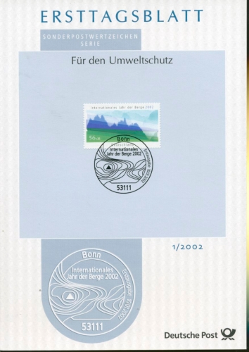 Bund Jahrgang 2002 Ersttagsblätter ETB komplett (XL9702)
