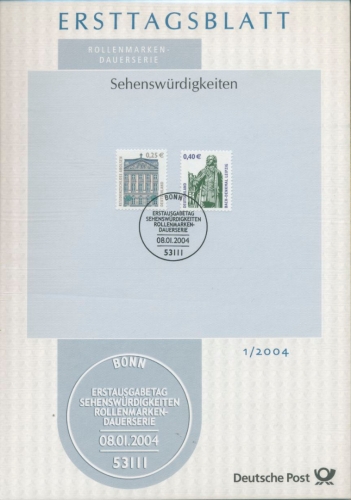 Bund Jahrgang 2004 Ersttagsblätter ETB komplett (XL9704)