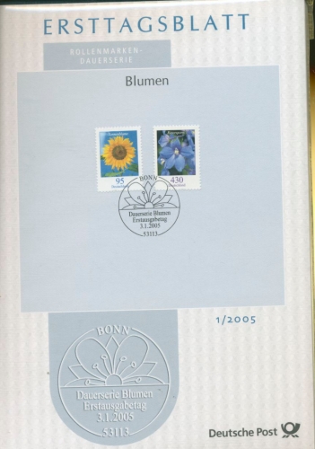 Bund Jahrgang 2005 Ersttagsblätter ETB komplett (XL9705)
