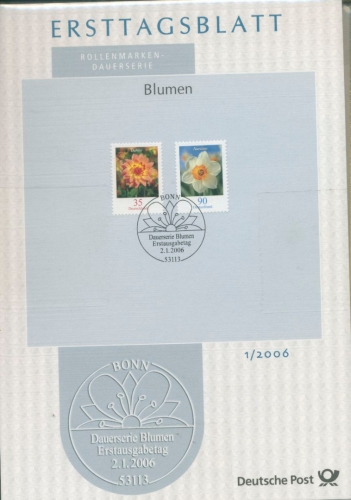Bund Jahrgang 2006 Ersttagsblätter ETB komplett (XL9706)