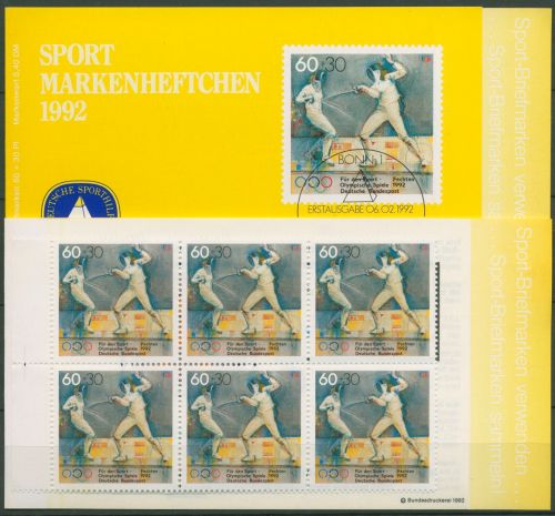 Bund Deutsche Sporthilfe 1992 Markenheftchen SMH 16 (1592) postfrisch (C99045)