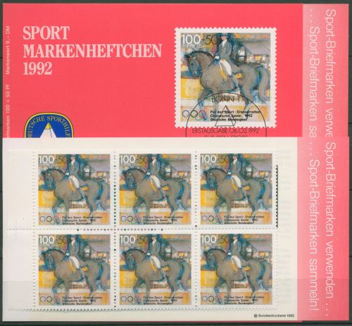 Bund Deutsche Sporthilfe 1992 Markenheftchen SMH 17 (1594) postfrisch (C99046)