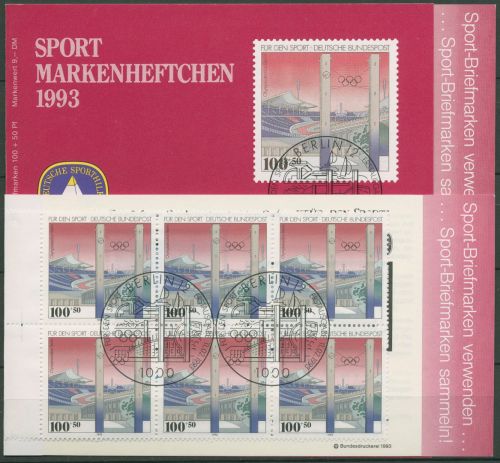Bund Deutsche Sporthilfe 1993 Markenheftchen SMH 19 (1652) gestempelt (C99051)