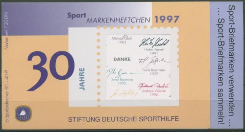 Bund Deutsche Sporthilfe 1997 Markenheftchen SMH 24 (1898) gestempelt (C99060)