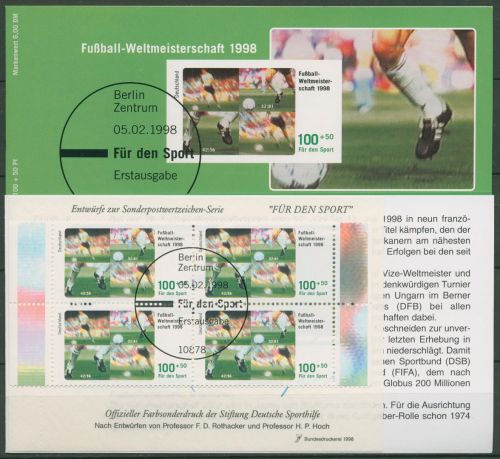 Bund Deutsche Sporthilfe 1998 Markenheftchen SMH 27 (1968) gestempelt (C99067)
