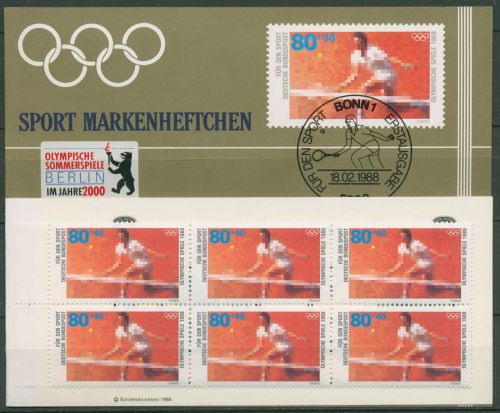 Bund Sporthilfe 1988 Markenheftchen Olympia OMH I (1354) postfrisch (C99092)