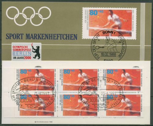 Bund Sporthilfe 1988 Markenheftchen Olympia OMH I (1354) gestempelt (C99093)