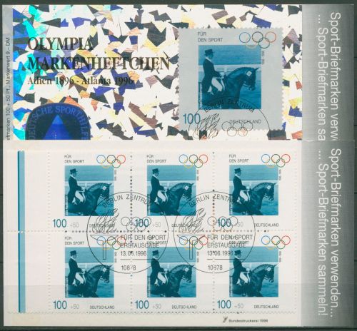 Bund Sporthilfe 1996 Markenheftchen Olympia OMH 5 (1862) gestempelt (C99101)