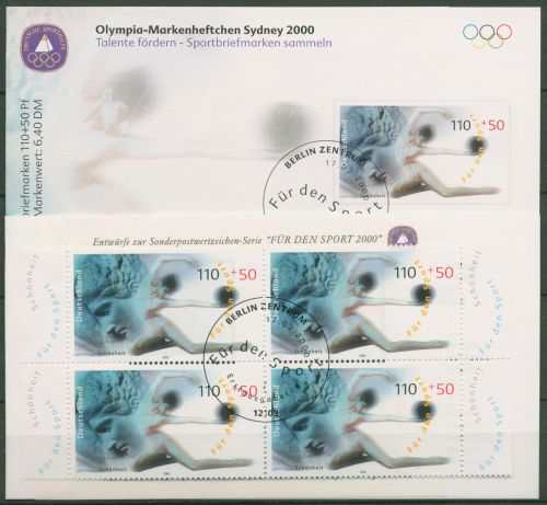 Bund Sporthilfe 2000 Markenheftchen Olympia OMH 9 (2095) ESST Berlin (C99110)