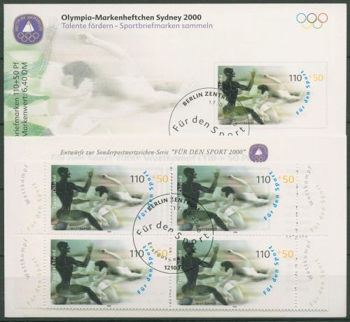 Bund Sporthilfe 2000 Markenheftchen Olympia OMH 10 (2096) ESST Berlin (C99113)