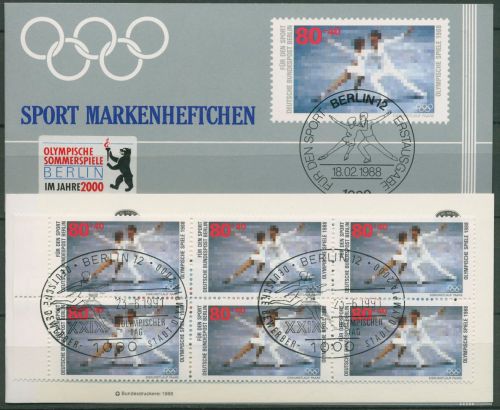 Berlin Sporthilfe 1988 Markenheftchen Olympia OMH I (802) gestempelt (C99140)