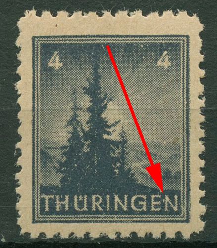 SBZ Thüringen Freimarke mit Plattenfehler 93 AX t VI postfrisch