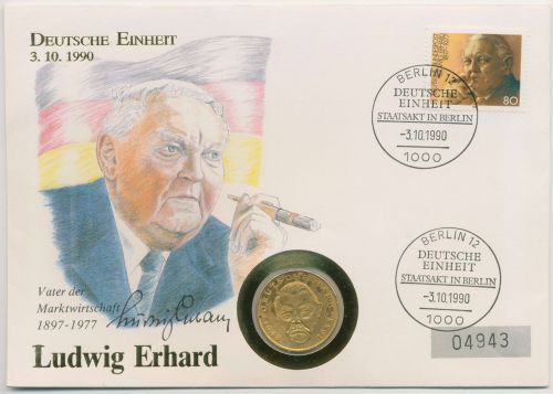 Bund 1987 Dr. Ludwig Erhard Numisbrief mit 2 DM (N594)
