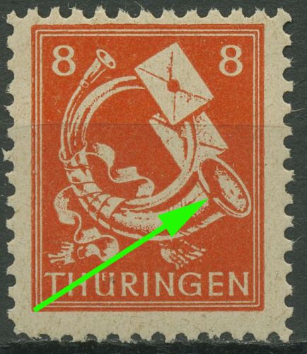 SBZ Thüringen Freimarke mit Plattenfehler 96 AX u II postfrisch