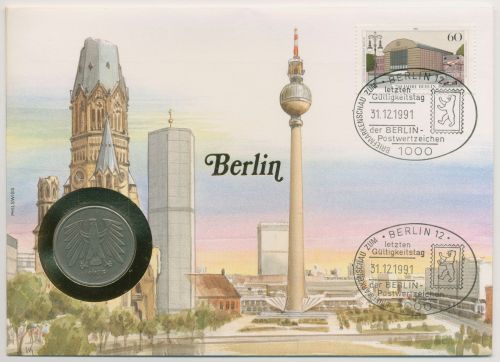 Berlin 1991 Stadt Berlin Numisbrief 5 DM (N717)