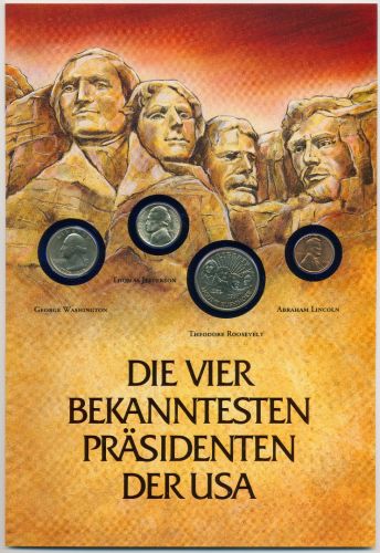 USA 1944/91 Präsidenten Gedenkblatt 1 Cent - 1/2 Dollar im Folder, st (N729)