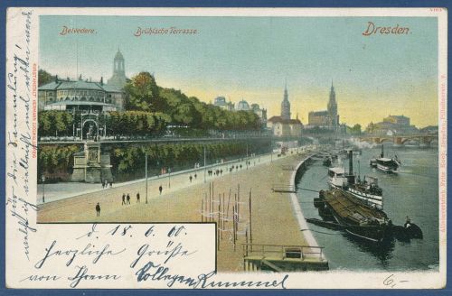 Dresden Belvedere Brühl'sche Terrasse, gelaufen 1900 (AK4049)