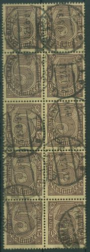 Dt. Reich Dienst 1920 ohne Ablösungsziffer D 33 a 10er-Block gestempelt (R19716)