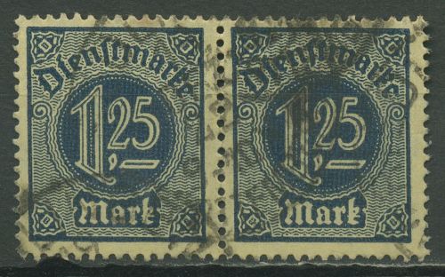 Dt. Reich Dienst 1920 ohne Ablösungsziffer D 31 waagerechtes Paar gestempelt
