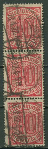 Dt. Reich Dienst 1920 ohne Ablösungsziffer D 28 3er-Streifen gestempelt