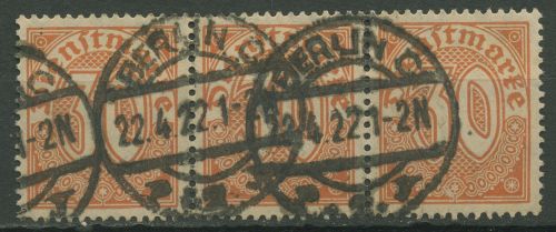 Dt. Reich Dienst 1920 ohne Ablösungsziffer D 27 3er-Streifen gestempelt