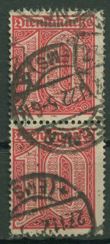 Dt. Reich Dienst 1920 ohne Ablösungsziffer D 24 senkrechtes Paar gestempelt