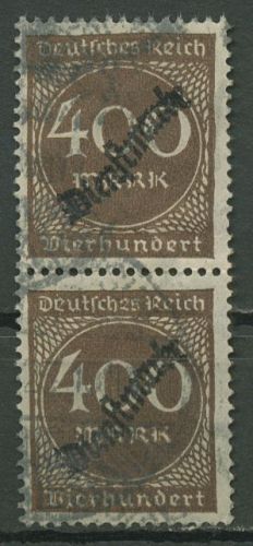 Deutsches Reich Dienst 1923 mit Aufdruck D 80 senkrechtes Paar gestempelt