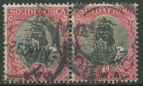 Südwestafrika 1927 Segelschiff 114/15 Paar gestempelt