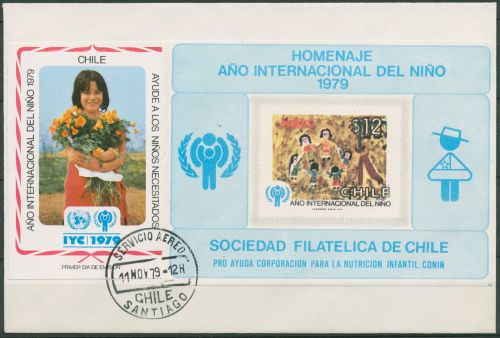 Chile 1979 Jahr des Kindes 915 Gedenkblatt auf Brief (X99463)