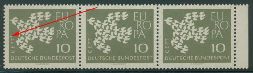Bund 1961 Europa mit Plattenfehler 367 y PF ? postfrisch