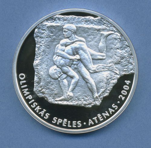 Lettland 1 Lats 2002, Silber, Olympia Sommerspiele´2004 Athen, KM 57 PP (m4228)