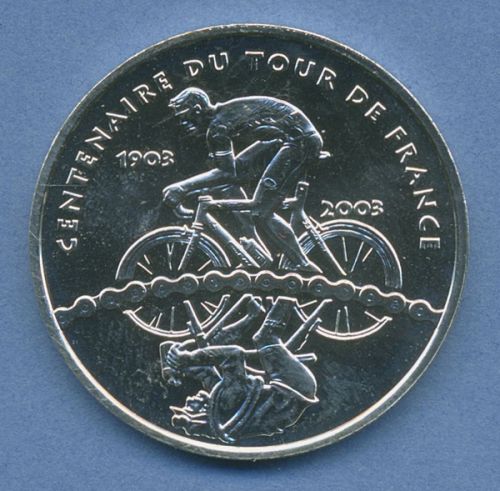 Frankreich 1/4 Euro 2003, Silber, Tour de France KM 1995 vz (m4271)