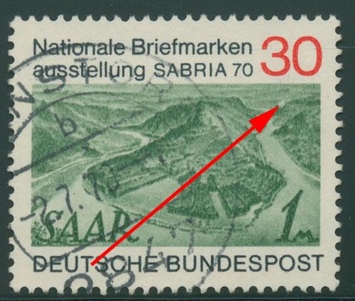 Bund 1970 SABRIA 1970 mit Plattenfehler 619 f 25 gestempelt