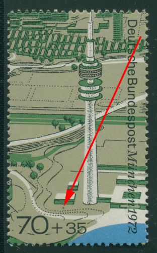 Bund 1972 Olympiade mit Plattenfehler 726 I postfrisch