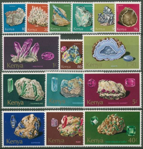 Kenia 1977 Mineralien Amethyst Saphir Rubin 96/110 postfrisch