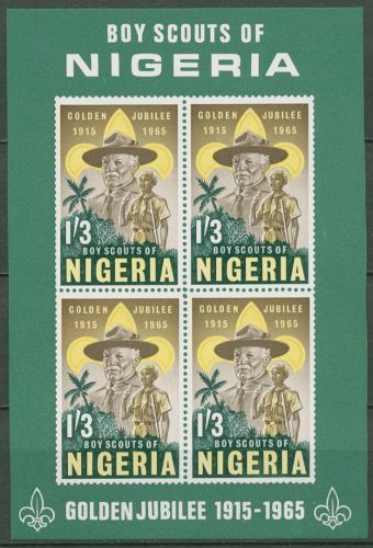 Nigeria 1965 50 Jahre Pfadfinderbewegung Block 5 postfrisch (C40200)