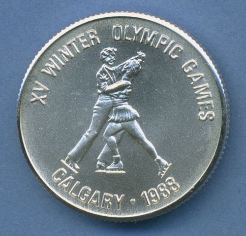 Afghanistan 500 Afghanis 1986 Olympia Eistanz, Silber, KM 1004 vz/st (m4344)